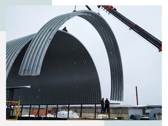 Полукруглые ангары в Шебекино